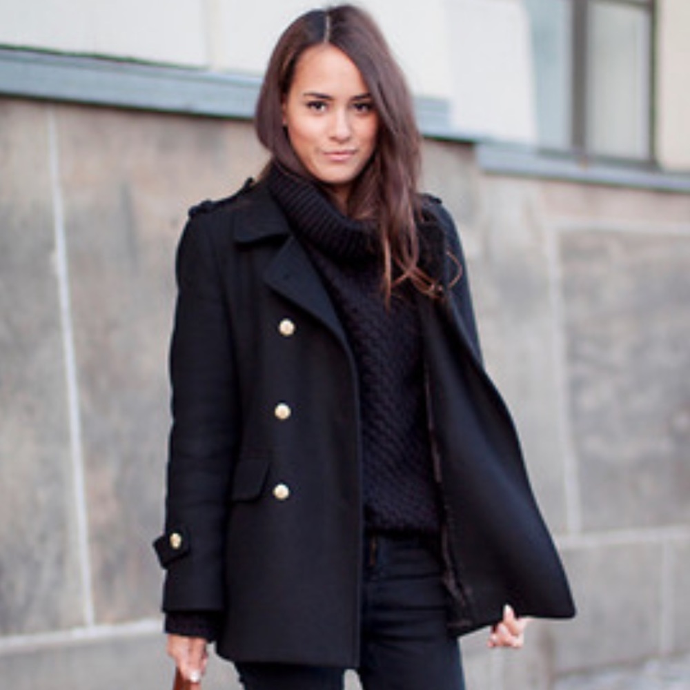 Zara Blue Jacket w Gold Buttons